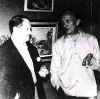 Exposition à St Jeoire en Faucigny, Jules LELLOUCHE rencontre le Dr Paul Gay (1963)